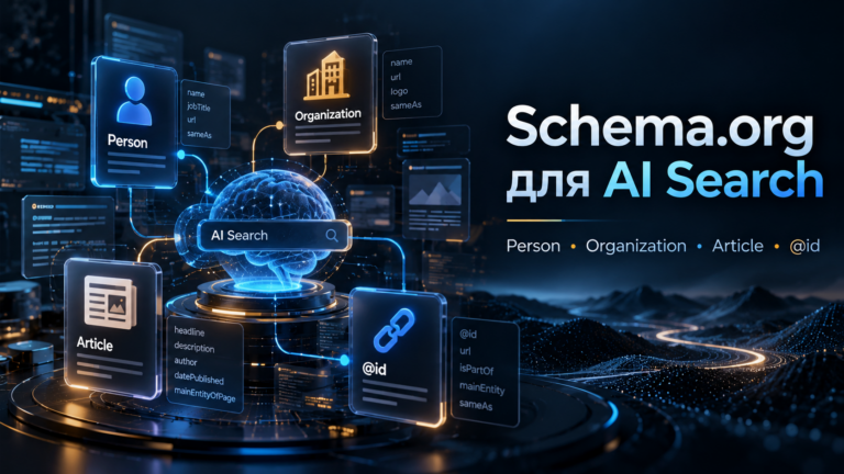 Schema.org для AI Search: Person, Organization, Article и @id для SEO и AI-поиска